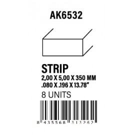 AK-Interactive Strips 2.00 x 5.00 x 350mm - STYRENE STRIP