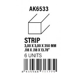 AK-Interactive Strips 3.00 x 3.00 x 350mm - STYRENE STRIP