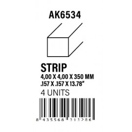 AK-Interactive Strips 4.00 x 4.00 x 350mm - STYRENE STRIP
