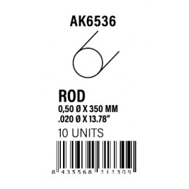 AK-Interactive Rod 0.50 diameter x 350mm - STYRENE STRIP