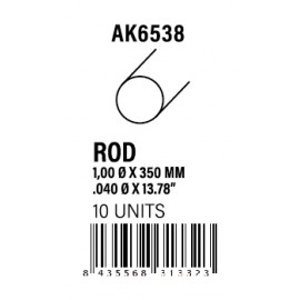 AK-Interactive Rod 1.00 diameter x 350mm - STYRENE STRIP