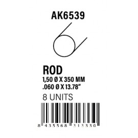 AK-Interactive Rod 1.50 diameter x 350mm - STYRENE STRIP