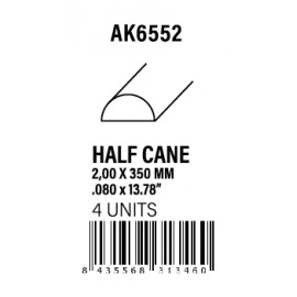 AK-Interactive Half cane 2.00 x 350mm - STYRENE STRIP