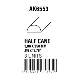 AK-Interactive Half cane 3.00 x 350mm - STYRENE STRIP