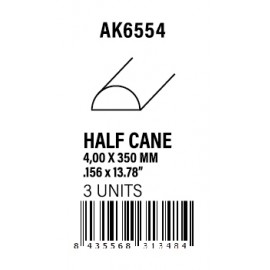 AK-Interactive Half cane 4.00 x 350mm - STYRENE STRIP