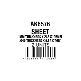 AK-Interactive 1mmthickness x 245 x 195mm - STYRENE SHEET