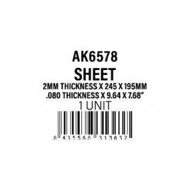 AK-Interactive 2mmthickness x 245 x 195mm - STYRENE SHEET