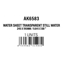 AK-Interactive Water Sheet Transparent Still Water 245x195mm