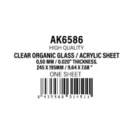 AK-Interactive 0,40 mm/0.016” Thickness-Clear Organic Glass/Acry