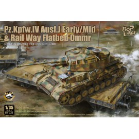 Border Model 1:35 Pz.Kpfw.IV Ausf.J EarlyMid & Rail Way Flatbed Ommr