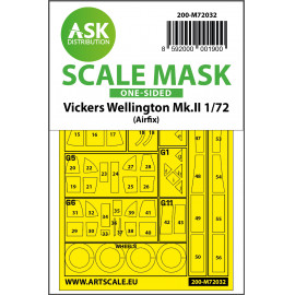 ASK mask 1:72 Vickers Wellington Mk.II one-sided painting mask for Airfix
